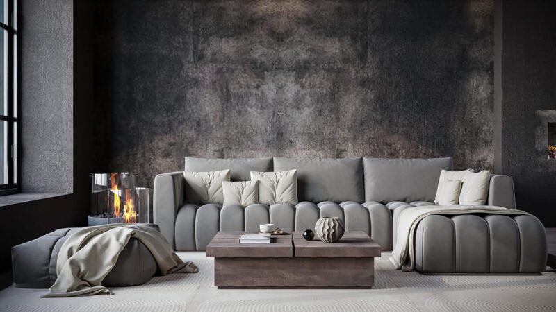 Charcoal L-Shape Sofa