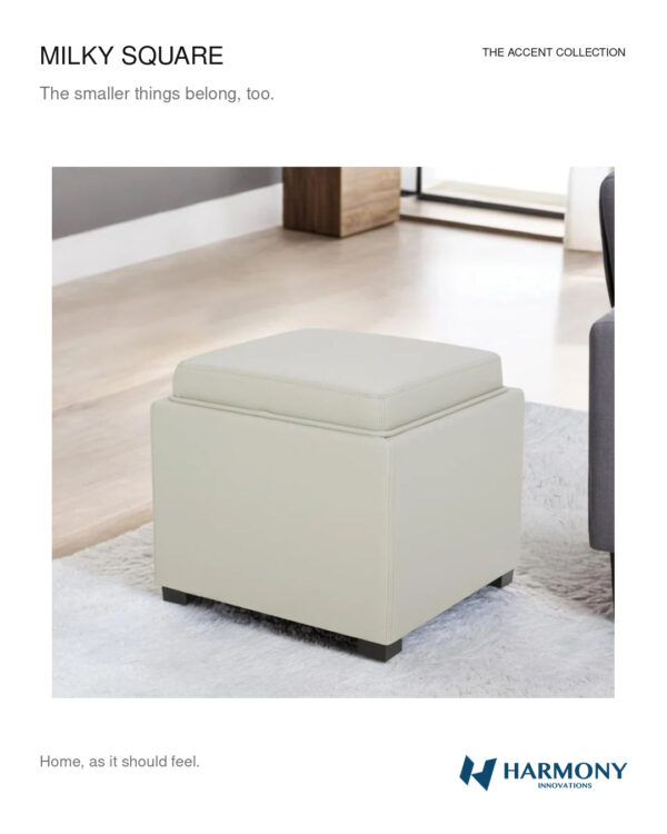Milky Square Ottoman