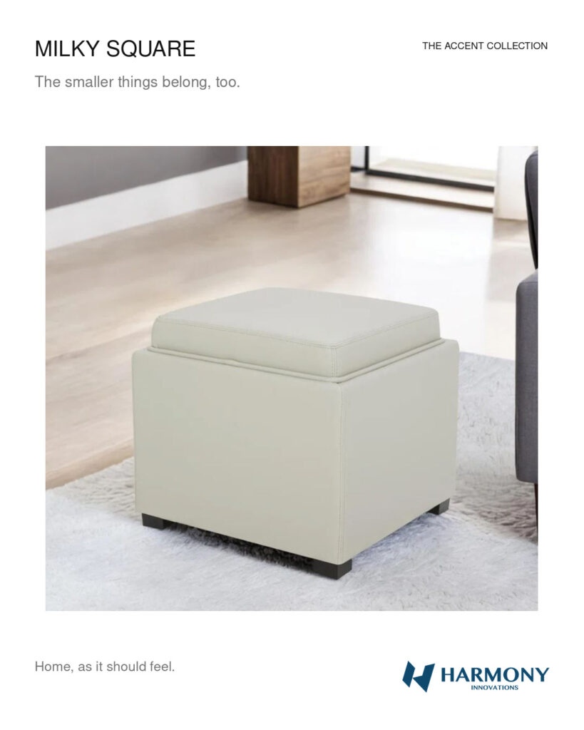 Milky Square Ottoman